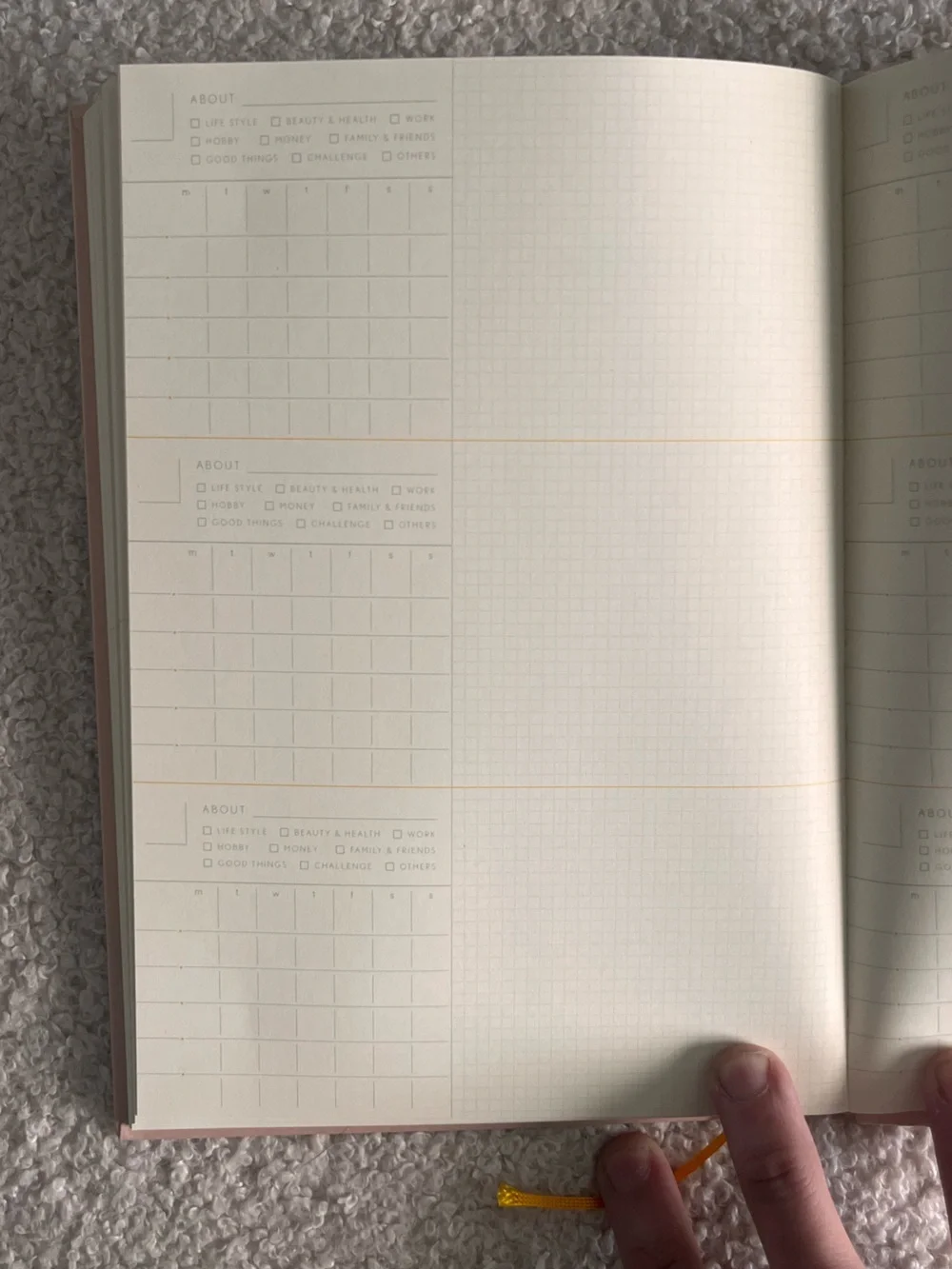 Sunny Minimal Pastel Pink Dot Grid Daily & Reviewing Log Notebook Journal